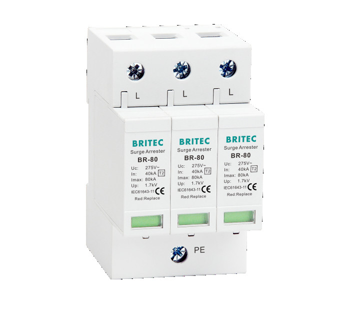 BR-80 3P tuv type 2 surge protection device Ac Surge Arrester Power Surge Protector