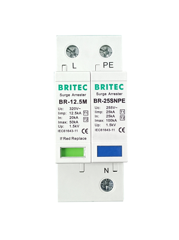 BR-12.5M 1+1 50kA DIN Rail Surge Protection Device  Lightning Protection TUV Approval  spd