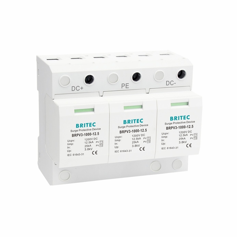 BRPV3-1000-12.5 PV Surge Arrester PV System Protection 3p solar surge protection device
