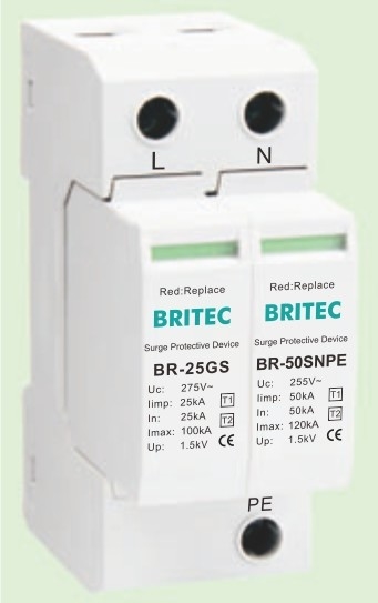 BR-25GS 1+1 spd t1 25ka Surge Protector Lightning Surge Protection spark gap type spd