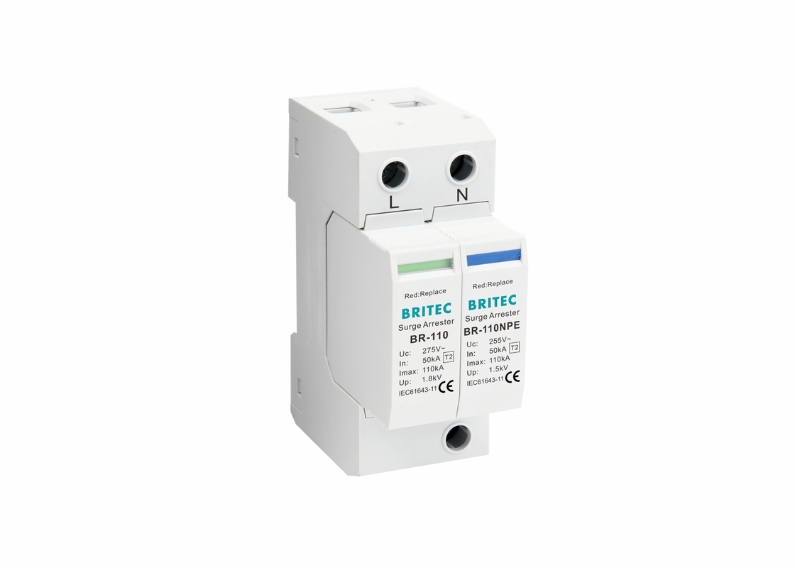 IP20 Type 2 Surge Protector surge protective device SPD 110kA surge arrester