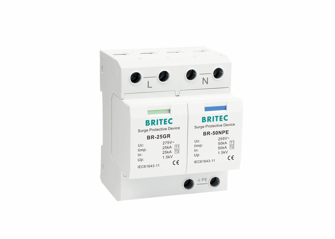 25kA Single Phase Type 1 Surge Protection Device BR-25GR 1P+N