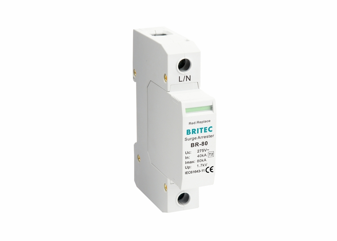 1P 80KA Lightning Induction Household Type 2 Surge Protector
