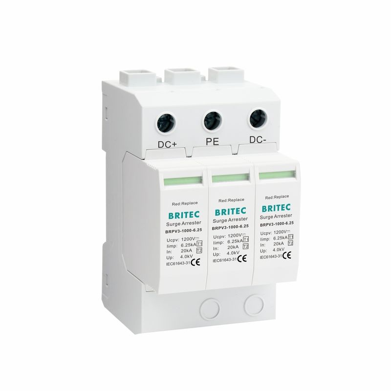 BRPV3-1000-6.25 DC Surge Protection Device 1000V 40kA PV Solar SPD ...