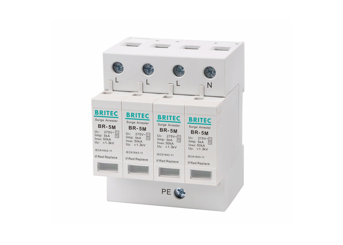 Thermoplastic UL94-V0 4p Pole Low Voltage Surge Protector Surge Protective Device