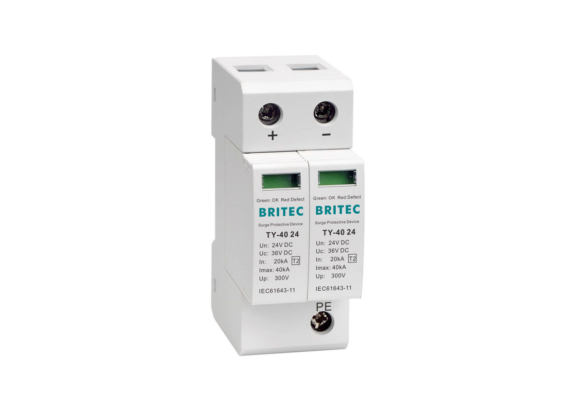 2P 40KA UL Certified 24v Surge Protector Thermoplastic Material