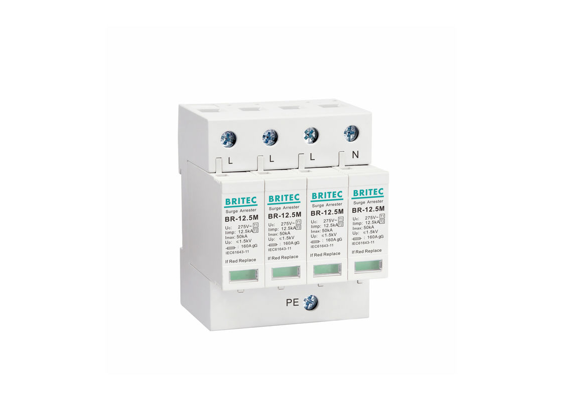 AC 275V 12.5KA Power Surge Protection Device 4P Three Phase Power