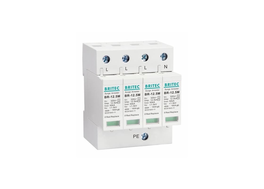 320 V Type 1 Surge Protection Device Plastic Material For Three Phase TN-S System