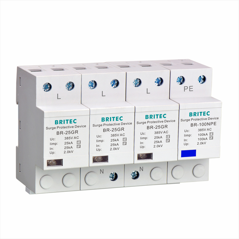 BR25GR 3+1 AC Type 1 lightning surge arrestor White color against