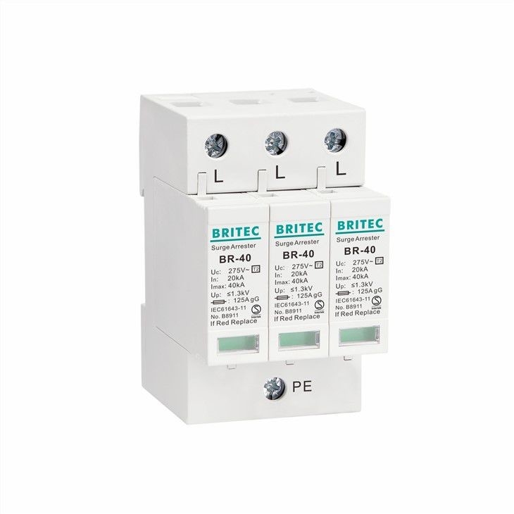 BR-40 3P Type 2 Surge Protection Device Protect Electric Installations Lightning surge arrester