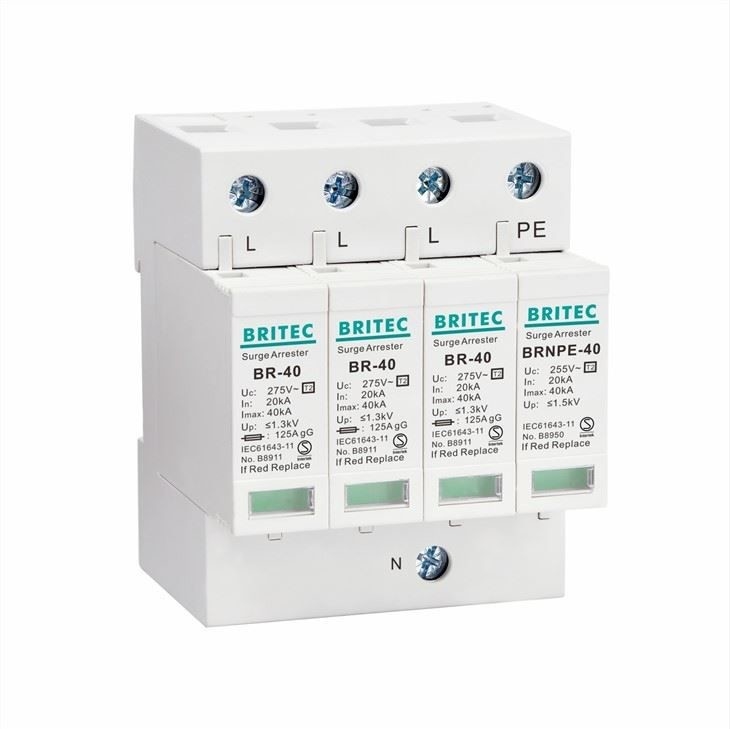 BR-40 3+1  T2  tuv type 2 surge protection device Surge Arrester lightning arrestor thunder protector surge absorber SPD