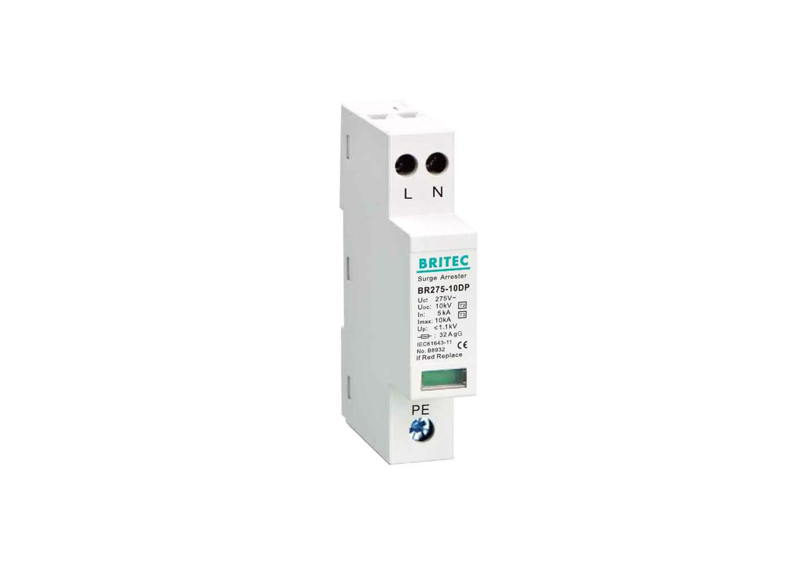 AC One Module 2 Poles SPD Lightning Protector For Power Supply System