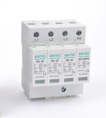 BR-40 3P+1 40kA Lightning Arrestor Thunder Surge Protector Device T2 spd