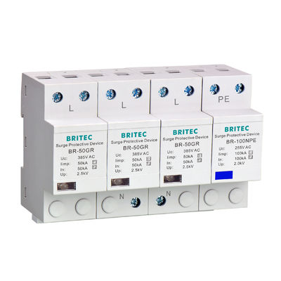 BR-50GR 385 1P 50kA Ac Din Rail Type 1 Surge Protective device surge Arrester SPD spd t1 t2 ac