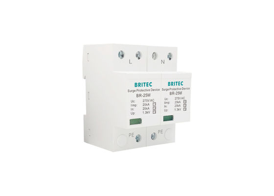 25kA 275V Din Rail Surge Arrester SPD Single Phase Surge Protector with MOV Technology