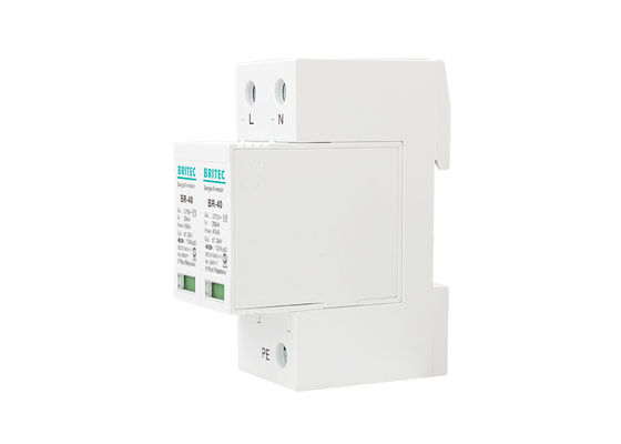 Type 2 Class II Surge Protection Device with 40kA Max Discharge Current and DIN Rail Mounting