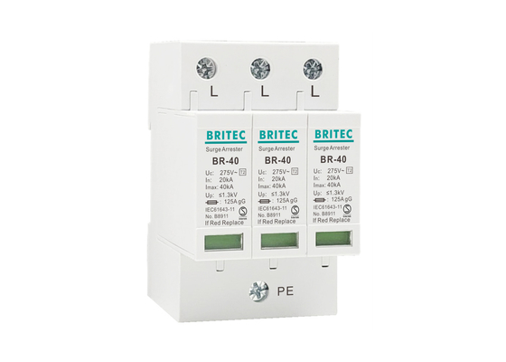 Low Voltage Type 2 Surge Protection Device 3P 40kA AC Surge Protector