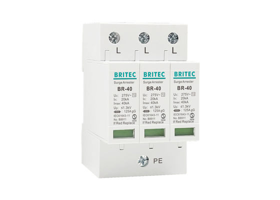 Type 2 Surge Protection Device SPD 20~40KA Lightning Arrester with 35mm Din Rail Mounting