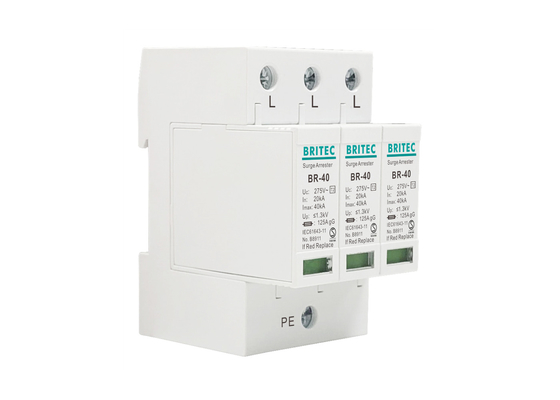 Low Voltage Type 2 Surge Protection Device 3P 40kA AC Surge Protector