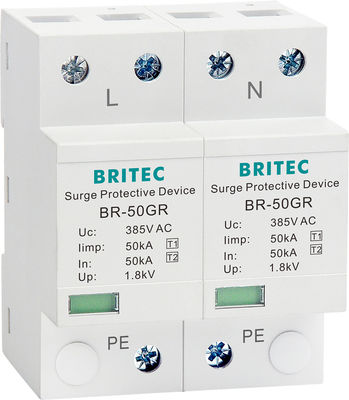 BRITEC 50kA TUV/CE/ROHS Approved Surge Protection Device with 10/350 Waveform Lightning Arrestor SPD Type 1 SPD