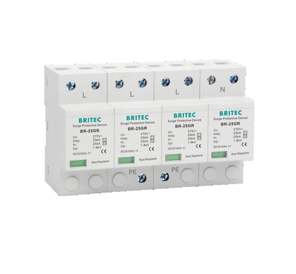 BR-25GR 4P Class I type 1 Surge Surge Arrestor SPD Thunder Protector spark gap spd type1 4p ac spd surge protector
