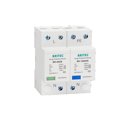 BR-50GR 275 3P Spd Ac Type 1 Surge Protective Device Lightning Arrester T1 T2 Three Phase