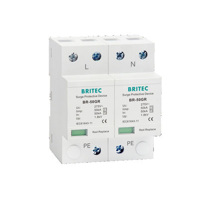 50kA Type 1 3P+N Surge Protection Device SPD Lightning Arrester for Industrial Applications surge protector class 1 2