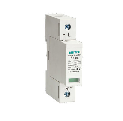 BR-20 4P Class 2 Surge Protective Device Lightning Arrester 3 Phase Thunder SPD type 2 surge protection device Überspannung schutz ac surges 40ka low voltage surge protector