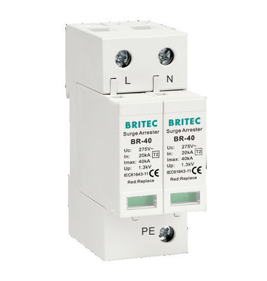 BR-40 4P Surge Protection Device with 20kA-200kA Maximum Surge Current, 275V-440V Voltage Rating, and 5 Years Warranty