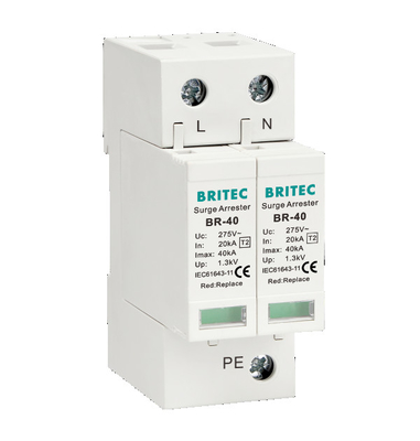 BR-40 3P Three Phase Spd Lightning Arrester Class II Surge Protector 40kA