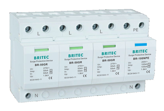 BR-50GR 2P 50kA Class 1 Surge Protection Devices Type1 AC Surge Suppressor spd