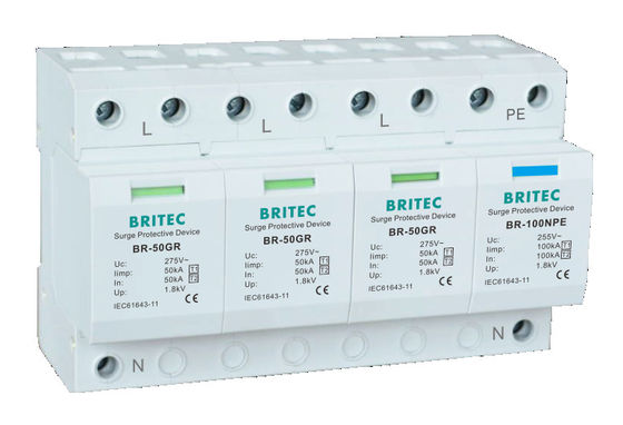 BR-50GR 1P 50kA Type 1 Surge Protective Device with 160kA Max Discharge Current Surge Arrester SPD