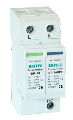 BRITEC BR-40 4P Surge Protection Device Three Phase Spd Lightning Protection Arrester china surge protection manufacturer