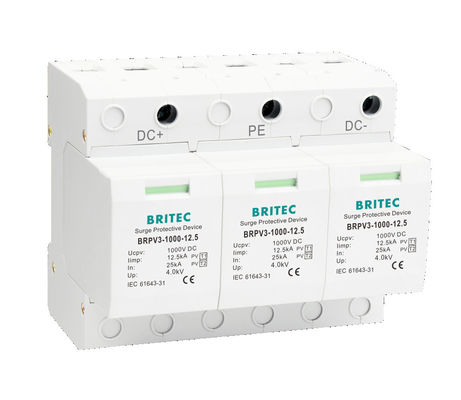 BRPV3-1000 DC Surge Protection Device with DC 1200V Max Voltage, Plug-in Modular Design, Surge Protection Dc