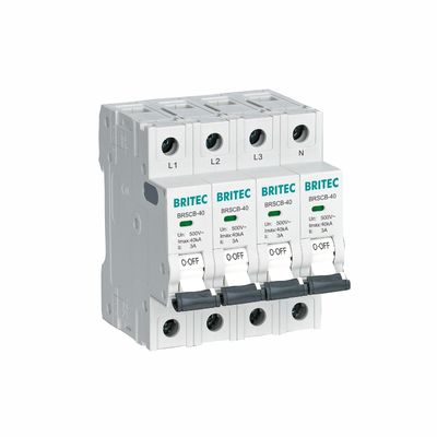 BRSCB-80 4P Surge Protection Device Class II 80KA Dedicated Backup MCB specially designed for Surge Arrester SCB