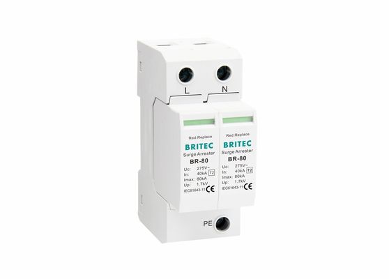 80ka 2P 275V AC Class II Lightning Protection Surge Protector Arrester