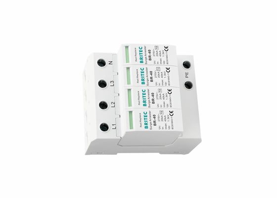 UL94-V0 35mm Din Rail 40ka Type 2 Lightning Protection Power Surge Arrester