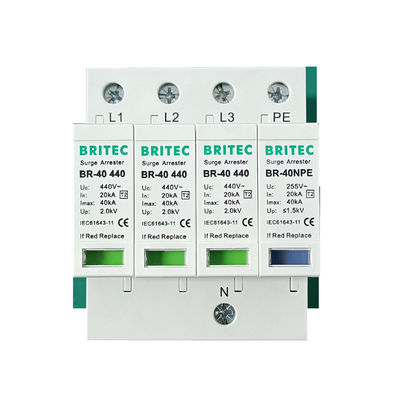 BR-40 440 3+1P Type 2 Surge Protection Device Power Protection arrester lightning  thunder protector