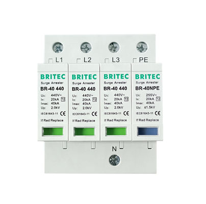 BR-40 440 3+1P Type 2 Surge Protection Device Power Protection arrester lightning  thunder protector