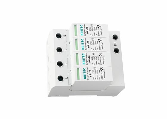 AC 4P Type 2 20kA Lightning Protector Whole House SPD Surge Protection Device