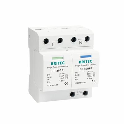BR-25GR 3P+1 Type 1 Surge Protection Device 3 phase power surge protection SPD Thunder Arrester spark gap spd Plug -in surge arrestor  Electric Spd