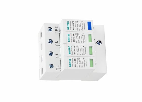 CE Class B+C 12.5KA Lightning Arrester Surge Absorber High Discharge Current
