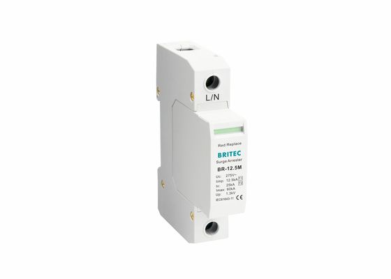 Class I+II Iimp 12.5ka Spd Lightning Arrester 1p Surge Protection Low Voltage