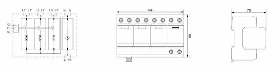 BR-50GR 3P+1 Surge Protective Device class 1 lightning protector SPD spd 50ka type 1 surge protection device