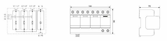 IP20 Thermoplastic 50kA T1 Class B Surge Protection Device Ac Surge Protector