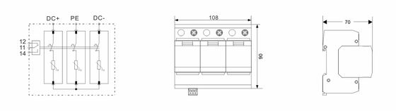BRPV3-1500-12.5 DC SPD 12.5ka pv surge arrester 1500V DC SPD surge protection t1 t2 dc
