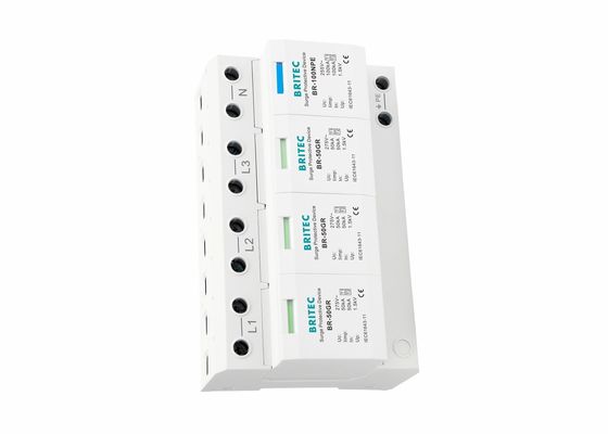 50kA Low Voltage UL94-V0 3P+NPE Power Surge Arrester Surge protector