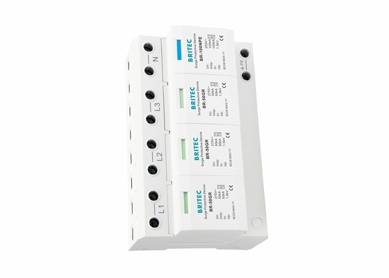 TUV Certified Lightning Protection Surge Arrester Class I Three Phase Surge Protector IP20