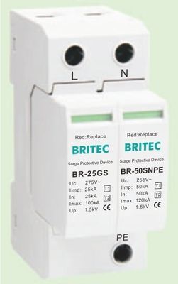 BR-25GS 1+1 Spd T1 25ka Surge Protector Lightning Surge Protection Spark Gap Type Spd