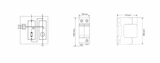 BR-25GS 1+1 Spd T1 25ka Surge Protector Lightning Surge Protection Spark Gap Type Spd